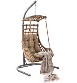 Resim Capri Swing Alaçatı Tekli Rattan Bahçe Salıncağı Balkon Salıncağı Renkli 