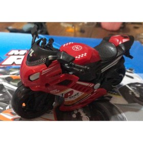 Resim Asya Oyuncak Oyuncak Sürtmeli Polis Motorsikleti 15 cm Kırmızı Model Motorsiklet 