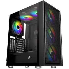 Resim 1ST PLAYER AR7 SİYAH 650W 80+ ARGB 4X12CM FAN TEMPERLİ CAM MESH USB 3.0 ATX KASA 