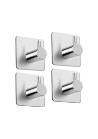 Resim 4 Adet Paslanmaz Çelik Banyo Askısı / Bornoz Askısı / Havlu Askıs Gümüş 