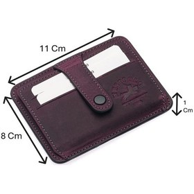 Resim Westpolo Carpi Kağıt Para Bölmeli Unisex Crazy Eskitme Hakiki Deri Kartlık - Mor Mor 