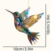 Resim 2D Düz Hummingbird Suncatcher- Lüks Edisyon, Renkli Akrilik Cam, Dört Mevsim Dekoratif Kapı Asılı, Benzersiz Ev Bahçe Hediyesi, İdeal Tatil Dekorasyonu, Kuş Severler için Mükemmel Seçim 