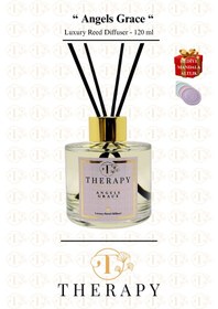 Resim Therapy Smell, Angels Grace - Lüks Çubuklu Oda Kokusu / 120 Ml / Extra Clear Silindir Cam Şişe / Metal Altın Kapak Fresh 