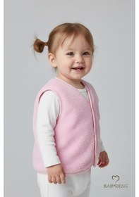 Resim Babyden's Welsoft Kız Bebek Çocuk Çıtçıtlı Yelek Yumuşak Dokulu,ayıcık Armalı,peluş Bebek Yeleği Pembe 