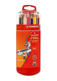Resim Stabılo Trıo Üçgen Kalın Kuru Boya 15 Renk 