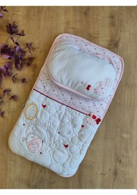 Resim 2'li Pembe Kız Bebek Alt Açma Yastıklı Yenidoğan Alt Açma Minderi Organizer Bebek Yatağı 
