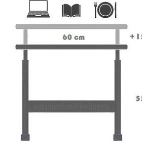 Resim Servetavcı Laptop Sehpası Çalışma Masası Yemek Sehpası 60 x 35 Atlantik Çam 