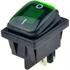 Resim Mr-104w Geniş Yeşil Işıklı Anahtar On-off 4p Körüklü Yeşil 
