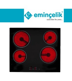 Resim Eminçelik ve Afm Tech Markalı/ Duo Elektrikli Vitro. Siyah Ankastre Set (VC640 +FM7700+FM3400) 
