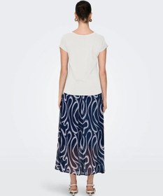 Resim Only Onlrilla S/s V-neck Top Kadın T-shirt 15315776 Ekru 