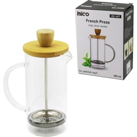 Resim Krm French Press Bambu Kapak 350ML Cam Bitki Süzgeçi (5047) Krm 