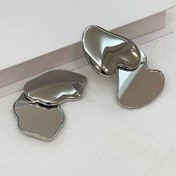 Resim Moda Kalp Şekilli Katlanabilir Ayna, Çift Taraflı Pürüzsüz Metal Makyaj Aynası, Taşınabilir Dresser Mount, Seramik Yüzey, Karakter Temalı, Kokusuz, Pille Çalışmaz - El Çantası ve Seyahat için İdeal, Hanımlar ve Öğrenciler için Mükemmel Hediye 