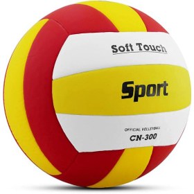 Resim Voleybol Topu Soft Touch Yapıştırma Yumuşak Yüzey 18 Panel 5 Numa Beyaz - Kırmızı 