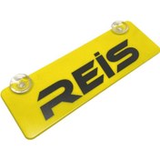 Resim Reis Yazılı Sarı Dekor Plaka Vantuzlu Cam Süsü 