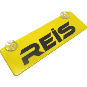 Resim Reis Yazılı Sarı Dekor Plaka Vantuzlu Cam Süsü 