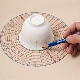 Resim 1 Adet Çok Fonksiyonlu Tam Daire Bölücü - 60° Artımlar & Numaralı Ölçekli Seramik, Heykel, Sanatsal Yaratıcılık için Hassas Ölçüm Aracı - Sanatçılar ve El İşçileri için Dayanıklı Plastik El Aleti, Seramik Aksesuarı, Pergel Tarzı Tasarım, Hafif Tasarım 