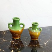 Resim 2 adet/takım Miniature Seramik Vazo Oyuncak Evi Villa Model Aksesuarları Oyuncak Evi Mini Yeşil Kaplama Seramik Vazo Seti Zarif Küçük Dekorasyonlar Masaüstü Eşleştirme Dekorasyonları Mini Fotoğrafçılık Aksesuarları Tatil Hediyesi için Uygun 