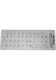Resim Laptoplar Için Türkçe F Klavye Sticker - Klavye Etiketi - Gri 