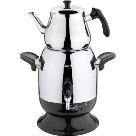 Resim Özkent K-623 Marmaris Sade Elektrikli Semaver Çelik Çaycı Siyah Çaycı 