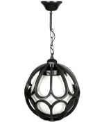 Resim Zincirli Çiçek Dış Mekan Bahçe Aydınlatma Armatürü Siyah 