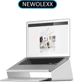 Resim NEWOLEXX Laptop Standı Notebook Soğutucu Macbook Yükseltici Sehpa-gümüş Gri-10/17 Inch 