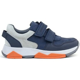 Resim Rakerplus Hakiki Deri Lacivert Gri Çocuk Sneakers Spor Ayakkabı Lacivert 