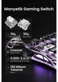 Resim Gravastar Mercury V75 Pro He Hall Effect Manyetik Switch Gaming Klavye, Hot-swappable, Rapid Trigger 