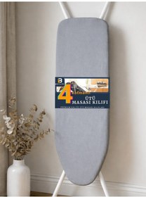 Resim Beylini Ütü Masası Kılıfı Yanmaz Lastikli Süngerli Ütü Masası Örtüsü Ayarlanabilir Ütü Masası Bezi Gri 50x135 Cm Gri 