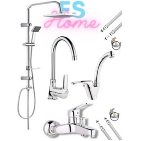 Resim Tepe Robot Duş Seti - Banyo - Lavabo - Mutfak Eviye Bataryası Musluğu Full Set Diğer 