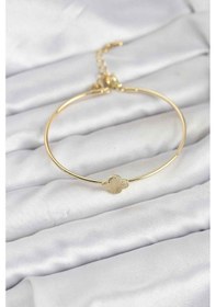 Resim Yonca Model Gold Renk Kadın Bileklik - Tj-bb8232 Gümüş 