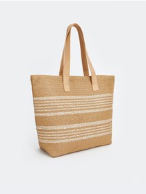 Resim LC Waikiki LCW ACCESSORIES Bej Hasır Kadın Plaj Çantası 