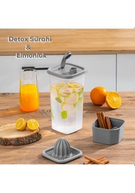 Resim Porsima 1110 Detoks Sürahi & Limonluklu Şeffaf-gri 2lt 
