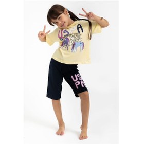Resim Us Polo Assn Pamuklu Kısa Kol Kız Çocuk Şort Pijama Takım (536005075) Çok Renkli 