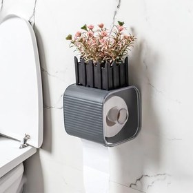 Resim Porsima Yapışkanlı Banyo Tuvalet Kağıtlığı Wc Peçetelik Kağıtlık Tutucu Tuvalet Kağıt Organizeri (Antrasit) 