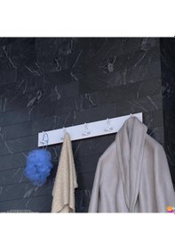 Resim Modilayn Arı 9 Kancalı Banyo Askısı 3' Lü Set 36,4x9,6cm Şık Tasarım Ekstra Düzen Ve Yer Tasarrufu Beyaz 