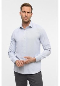 Resim Süvari Lacivert Slim Armürlü Klasik Yaka Gömlek Lacivert 