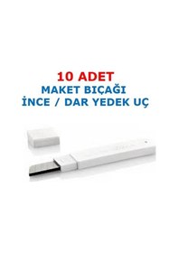 Resim 10 Adet Dar İnce Maket Bıçağı Yedek Uç Falçata 9Mm 