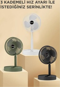 Resim UZUN STORE Katlanabilir Usb Şarjlı Masaüstü Soğutucu Mini Fan / 3 Kademe Hız Ayarlı Vantilatör 