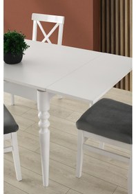 Resim Didim Alaçatı Açılır Mutfak Masa Sandalye Takımı 80x120 