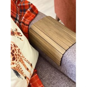 Resim Yaman Hediyelik Ahşap Koltuk Tepsisi, Yan Sehpa, Koltuk Kenarı, Katlanabilir Portatif Amerikan Servisi Ys-3 