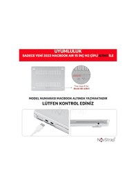 Resim Novstrap Apple Uyumlu MacBook Air 15 İnç 2023 A2941 M2 Çip İle Kılıf Sert Parlak Koruma Kapak 