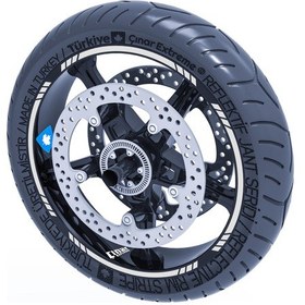 Resim Reflektif Beyaz (Gri) 4 Parçalı Kesikli Jant Şeridi Sticker Çınar Extreme 