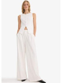 Resim Defacto Slim Fit Dar Kesim Bisiklet Yaka Yelek E9946ax25auwt32 Beyaz 