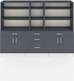 Resim Arges Dolap 11 Raflı 5 Çekmeceli 4 Kapaklı 220x30x163 Antrasit-antrasit Antrasit - Antrasit 