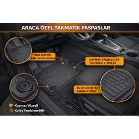 Resim Volkswagen B7 Stw 2015 Model Araca Özel Kokusuz Paspas Takımı + Bagaj Havuzu 