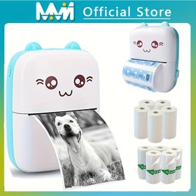 Resim Taşınabilir Termal Yazıcı Mini Yazıcı 203dpi Fotoğraf Etiket Not Defteri 10 Rulo Baskı Kağıdı - Ev ve Ofis Kullanımı için Uygun, Fotoğraflar, Notlar, Listeler, Günlükler, DIY Scrapbooking, Etiketler/Not Kağıtları 
