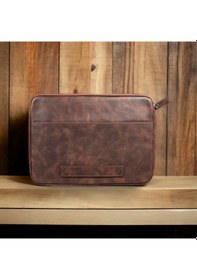 Resim Awe 14 İnç Apple Uyumlu MacBook Ve Pc Deri Kılıf Tn3 Kahve Kahverengi 