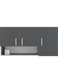 Resim Kenzlife hazır mutfak mirena32 gri 060*120*32 mutfak banyo dolabı kapaklı raflı 