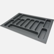 Resim Kitchenox ABS Plastik 67x49 cm 12 Bölmeli Çekmece İçi Kaşıklık Gri 