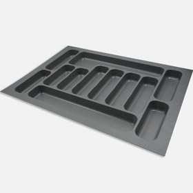 Resim Kitchenox ABS Plastik 67x49 cm 12 Bölmeli Çekmece İçi Kaşıklık Gri 
